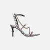 CRYSTAL EMBELLISHED HIGH HEEL SANDAL TIGER TALK