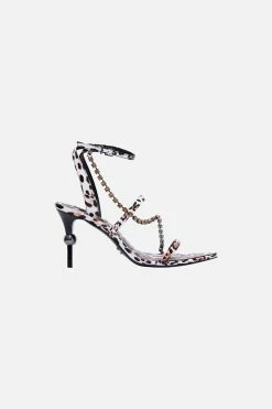 CRYSTAL EMBELLISHED HIGH HEEL SANDAL TIGER TALK