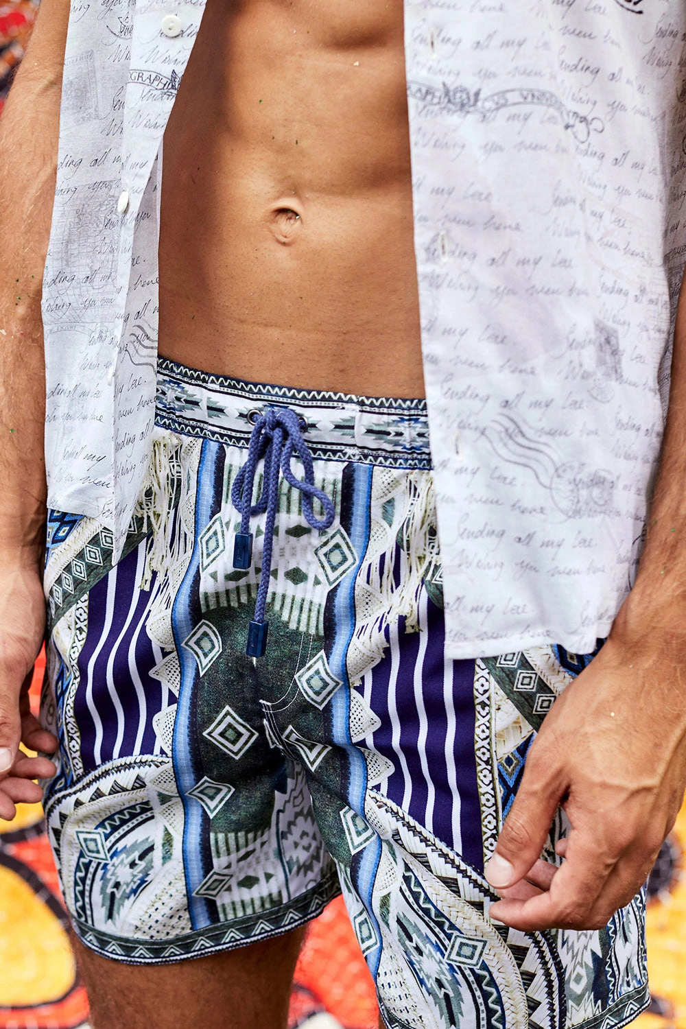 MEN'S ELASTIC WAIST BOARDSHORT TIE THE KNOT 1 MEN'S ELASTIC WAIST BOARDSHORT TIE THE KNOT