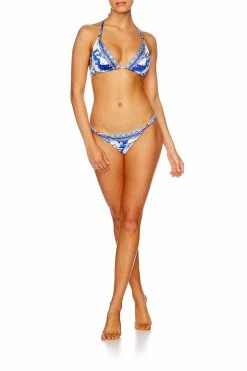 HALTER SLIDE TRI WITH TRIM RING OF ROSES