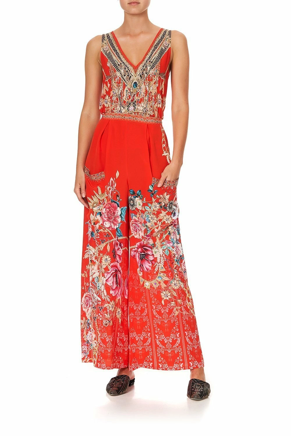 WIDE LEG TROUSER WITH FRONT POCKETS AND THE QUEEN WORE RED 4 WIDE LEG TROUSER WITH FRONT POCKETS AND THE QUEEN WORE RED - Image 4