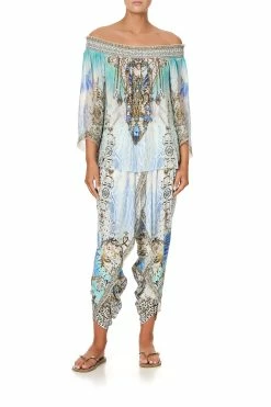 OFF SHOULDER SHIRRED BLOUSE GATSBYS GIRL