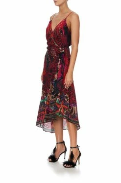 WRAP DRESS WITH RUFFLE HEM ROCKET WOMAN -clothing shop CAMILLA 00013384 WRAP DRESS WITH RUFFLE HEM ROCKET WOMAN 2
