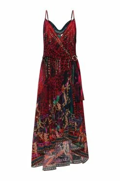 WRAP DRESS WITH RUFFLE HEM ROCKET WOMAN -clothing shop CAMILLA 00013384 WRAP DRESS WITH RUFFLE HEM ROCKET WOMAN GHOST