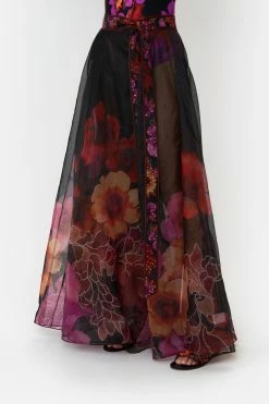 MAXI WRAP SKIRT MIDNIGHT POPPY -clothing shop CAMILLA 00014637 MAXI WRAP SKIRT MIDNIGHT POPPY 4
