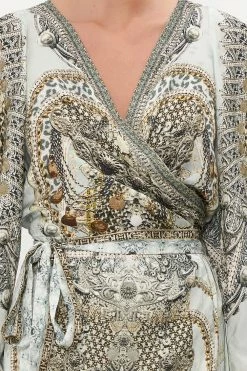 WRAP DRESS WITH DRAPED SLEEVE FREE ESPIRITU -clothing shop CAMILLA 00014739 WRAP DRESS WITH DRAPED SLEEVE FREE ESPRITU 5