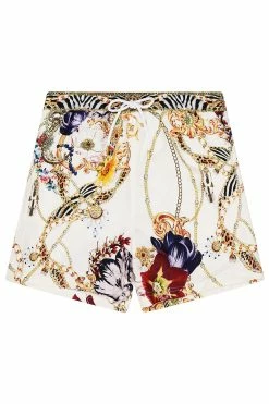 ELASTIC WAIST BOARDSHORT REIGN SUPREME -clothing shop CAMILLA 00015021 ELASTIC WAIST BOARDSHORT REIGN SUPREME FLATLAY 1