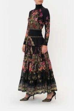 SHIRRED WAIST TIERED CIRCLE SKIRT DANCE WITH DUENDE -clothing shop CAMILLA 00015495 SHIRRED WAIST CIRCLE SKIRT DANCE WITH DUENDE 2