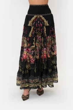 SHIRRED WAIST TIERED CIRCLE SKIRT DANCE WITH DUENDE -clothing shop CAMILLA 00015495 SHIRRED WAIST CIRCLE SKIRT DANCE WITH DUENDE 4