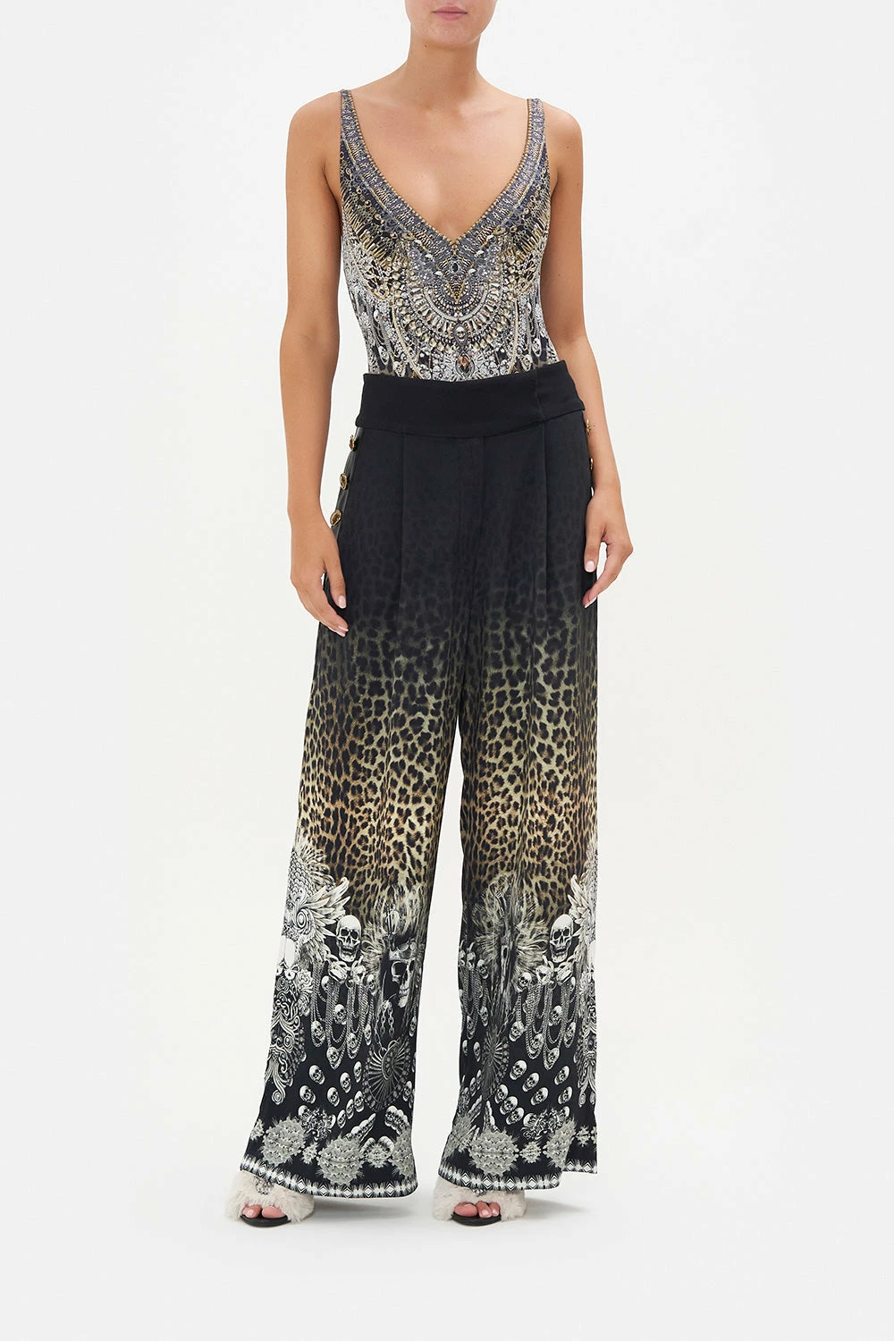 WIDE LEG PANT WITH BUTTONS ORDER OF DISORDER