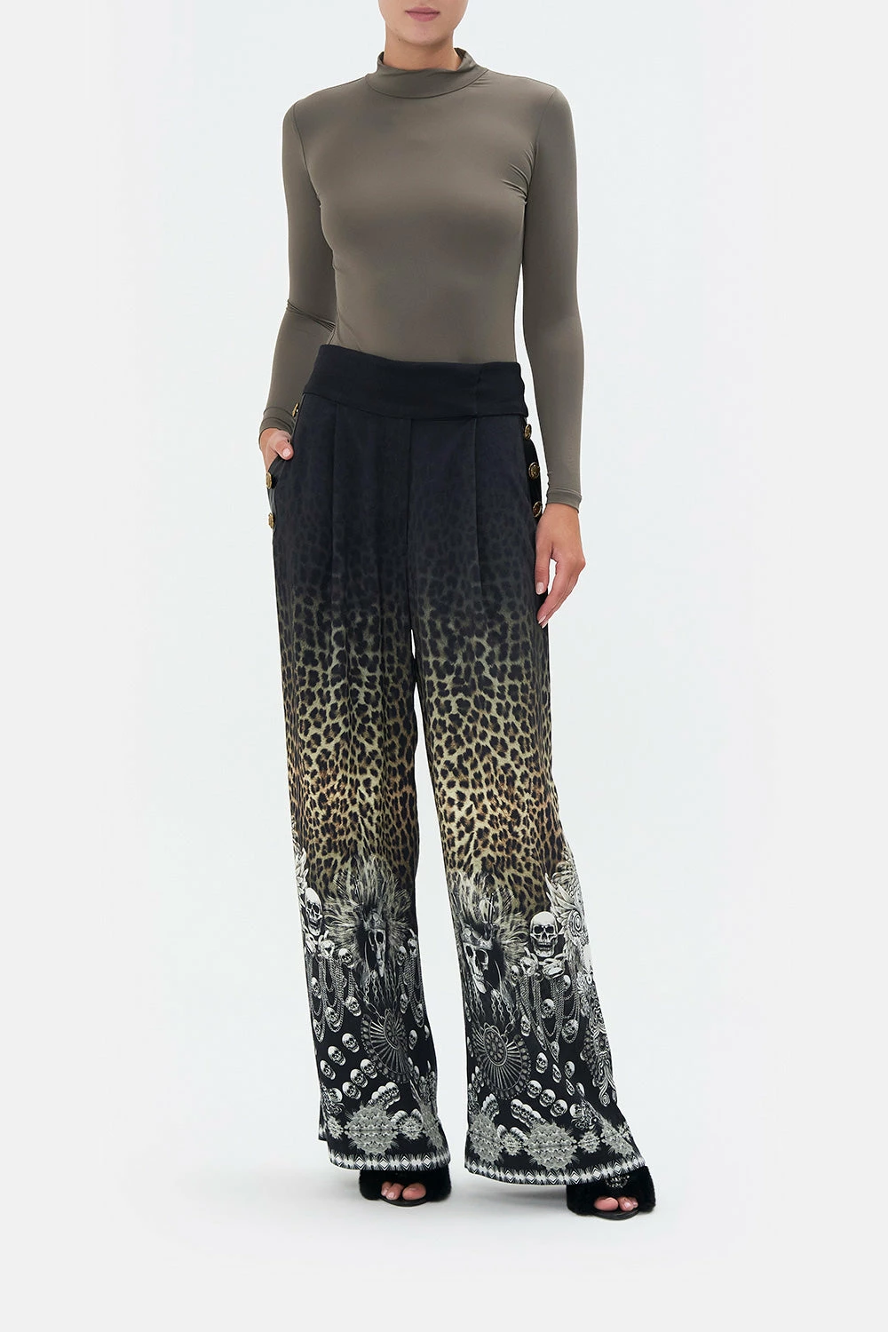 WIDE LEG PANT WITH BUTTONS ORDER OF DISORDER - Image 7