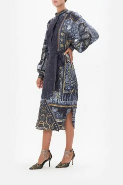 BLOUSON SLEEVE PLACKET DRESS FOREVER FAMILY -clothing shop CAMILLA 00015815 BLOUSON SLEEVE PLACKET DRESS FOREVER FAMILY 2