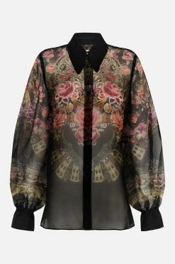 CURVED COLLAR BLOUSE DANCE WITH DUENDE -clothing shop CAMILLA 00016070 CURVED COLLAR BLOUSE DANCE WITH DUENDE GHOST