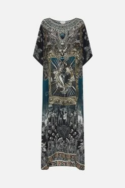 ROUND NECK KAFTAN ANIMAL ANARCHY -clothing shop CAMILLA 00016080 ROUND NECK KAFTAN ANIMAL ANARCHY GHOST