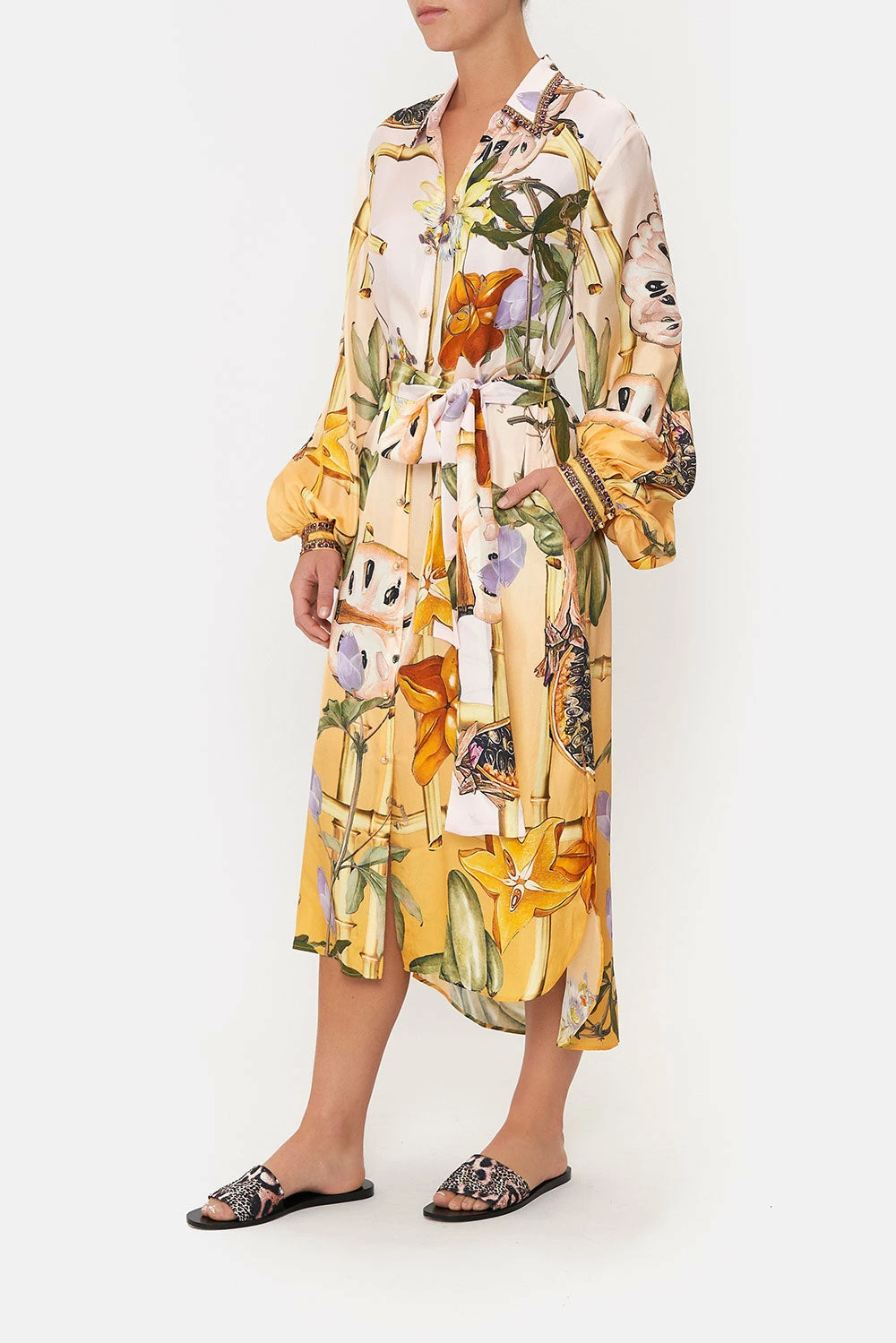 HIGH LOW MIDI SHIRT DRESS ORIGINAL SIN 4 HIGH LOW MIDI SHIRT DRESS ORIGINAL SIN - Image 4