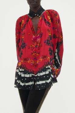 RAGLAN BUTTON UP SHIRT VIEW FROM THE VEIL 10 RAGLAN BUTTON UP SHIRT VIEW FROM THE VEIL -clothing shop CAMILLA 00016139 RAGLAN BUTTON UP SHIRT VIEW FROM THE VEIL 4