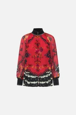 RAGLAN BUTTON UP SHIRT VIEW FROM THE VEIL 8 RAGLAN BUTTON UP SHIRT VIEW FROM THE VEIL -clothing shop CAMILLA 00016139 RAGLAN BUTTON UP SHIRT VIEW FROM THE VEIL GHOST 1