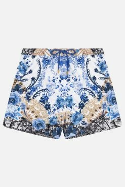ELASTIC WAIST BOARDSHORT REIGN OF ROSES -clothing shop CAMILLA 00016350 ELASTIC WAIST BOARDSHORT REIGN OF ROSES GHOST 1