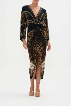 LONG SPLIT FRONT TWIST DRESS ROCKSTAR ROYALTY