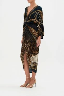 LONG SPLIT FRONT TWIST DRESS ROCKSTAR ROYALTY -clothing shop CAMILLA 00016691 LONG SPLIT FRONT TWIST DRESS ROCKSTAR ROYALTY 2
