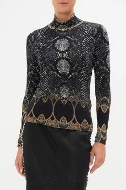 JERSEY TURTLENECK WILD HORSES -clothing shop CAMILLA 00016919 JERSEY TURTLENECK WILD HORSES 4