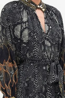 RAGLAN SLEEVE MIDI SHIRT DRESS WILD HORSES -clothing shop CAMILLA 00017040 RAGLAN SLEEVE MIDI SHIRT DRESS WILD HORSES 5