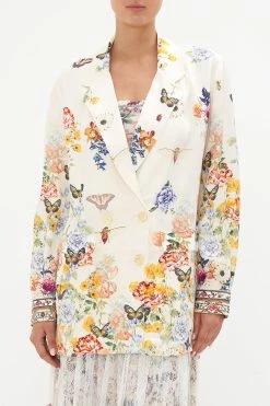 DOUBLE BREASTED SOFT JACKET QUEENS BEE HIVE -clothing shop CAMILLA 00017145 DOUBLE BREASTED SOFT JACKET QUEENS BEE HIVE 4