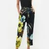 DROP CROTCH SLIM LEG PANT POPPY DIVINE