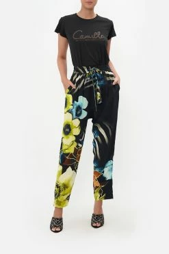 DROP CROTCH SLIM LEG PANT POPPY DIVINE