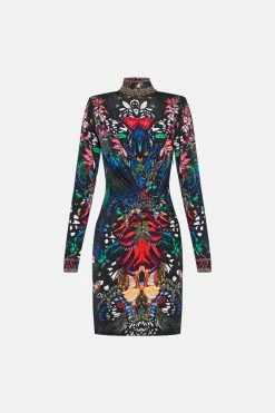 CROSS FRONT MINI DRESS FLUTTER BY -clothing shop CAMILLA 00017404 CROSS FRONT MINI DRESS FLUTTER BY GHOST