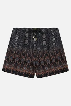 ELASTIC WAIST BOARDSHORT WILD HORSES -clothing shop CAMILLA 00017492 ELASTIC WAIST BOARDSHORT WILD HORSES GHOST 1