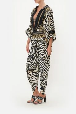 DRAPED SIDE PANT EARN YOUR STRIPES -clothing shop CAMILLA 00017519 DRAPED SIDE PANT EARN YOUR STRIPES 2