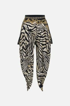 DRAPED SIDE PANT EARN YOUR STRIPES -clothing shop CAMILLA 00017519 DRAPED SIDE PANT EARN YOUR STRIPES GHOST