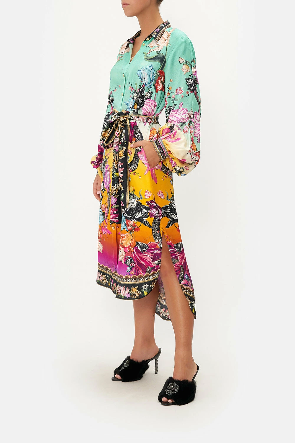 HIGH LOW MIDI SHIRT DRESS VIPER ROOM 4 HIGH LOW MIDI SHIRT DRESS VIPER ROOM - Image 4