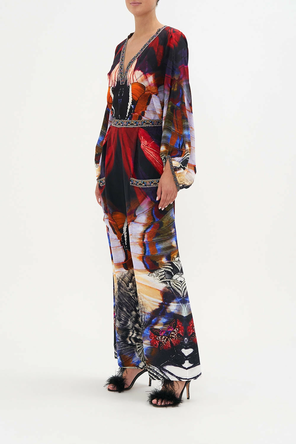 WIDE LEG TROUSER WITH FRONT POCKETS WINGS OF MARIPOSA - Image 4