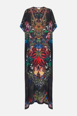 SLIM FIT KAFTAN WITH SPLIT FLUTTER BY -clothing shop CAMILLA 00017669 SLIM FIT KAFTAN WITH SPLIT FLUTTER BY GHOST