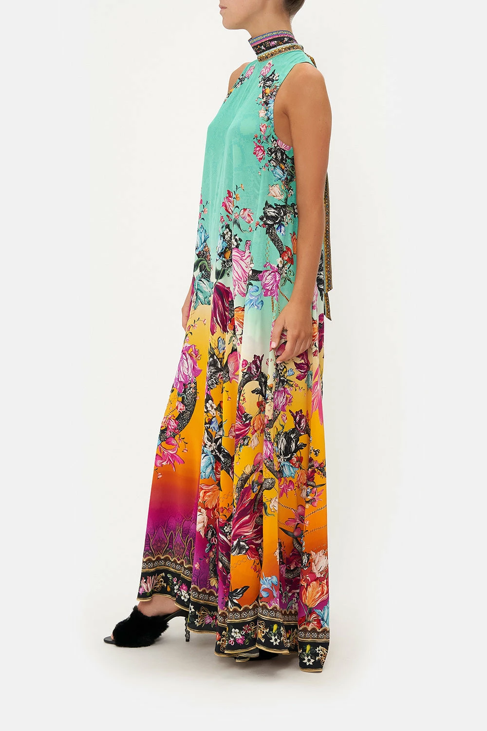 HIGH NECK WIDE FLARED JUMPSUIT VIPER ROOM 4 HIGH NECK WIDE FLARED JUMPSUIT VIPER ROOM - Image 4