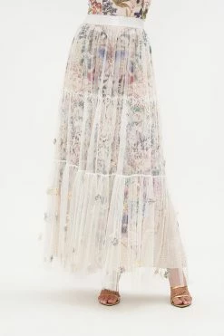 WAISTBAND RUFFLE HEM SKIRT QUEENS BEE HIVE -clothing shop CAMILLA 00017713 WAISTBAND RUFFLE HEM SKIRT QUEENS BEE HIVE 4