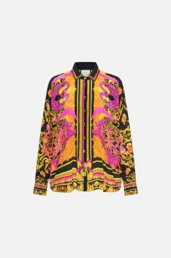 CURVED HEM SHIRT OCTOPIA -clothing shop CAMILLA 00017721 CURVED HEM SHIRT OCTOPIA GHOST