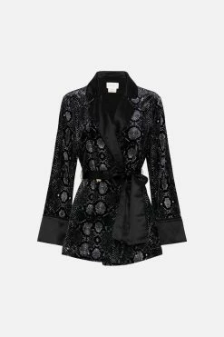 RELAXED JACKET WITH SPLIT CUFFS WILD HORSES -clothing shop CAMILLA 00017898 RELAXED JACKET WITH SPLIT CUFFS WILD HORSES GHOST