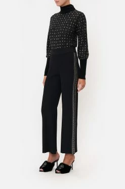 FLARED JACQUARD KNIT PANT DANCE WITH DUENDE -clothing shop CAMILLA 00018229 FLARED JACQUARD KNIT PANT DANCE WITH DUENDE 2
