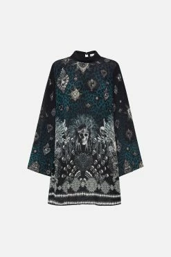 LONG SLEEVE SWING DRESS ANIMAL ANARCHY -clothing shop CAMILLA 00018349 LONG SLEEVE SWING DRESS ANIMAL ANARCHY GHOST