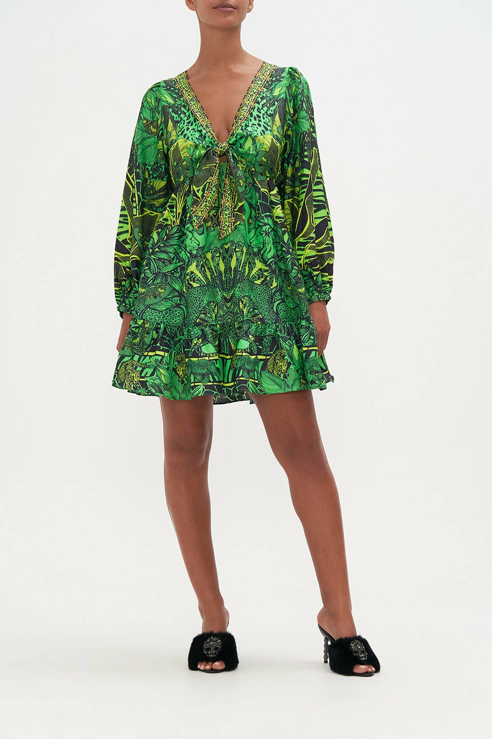 SHORT TIE FRONT BLOUSON DRESS GORILLA GROOVE 1 SHORT TIE FRONT BLOUSON DRESS GORILLA GROOVE