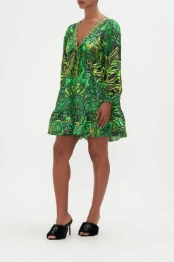 SHORT TIE FRONT BLOUSON DRESS GORILLA GROOVE 9 SHORT TIE FRONT BLOUSON DRESS GORILLA GROOVE -clothing shop CAMILLA 00018420 SHORT TIE FRONT BLOUSON DRESS GORILLA GROOVE 2