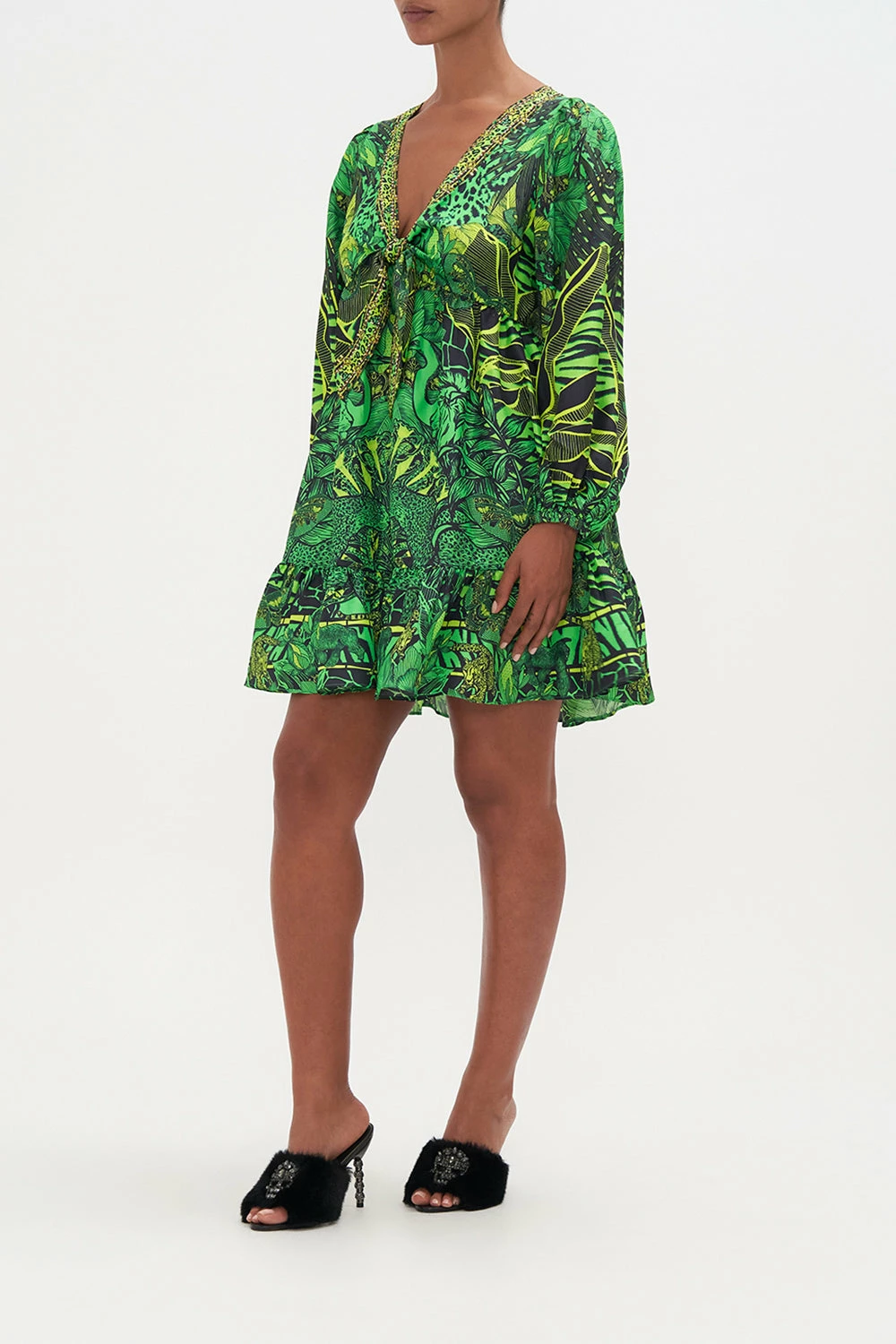 SHORT TIE FRONT BLOUSON DRESS GORILLA GROOVE 4 SHORT TIE FRONT BLOUSON DRESS GORILLA GROOVE - Image 4