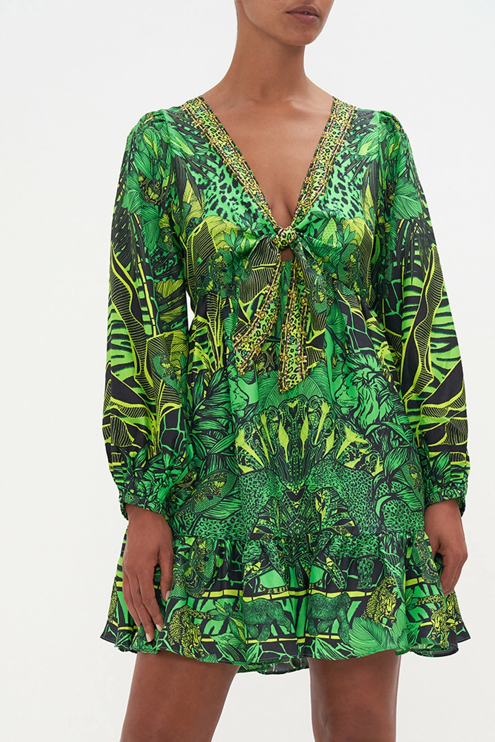 SHORT TIE FRONT BLOUSON DRESS GORILLA GROOVE 5 SHORT TIE FRONT BLOUSON DRESS GORILLA GROOVE - Image 5