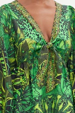 SHORT TIE FRONT BLOUSON DRESS GORILLA GROOVE 11 SHORT TIE FRONT BLOUSON DRESS GORILLA GROOVE -clothing shop CAMILLA 00018420 SHORT TIE FRONT BLOUSON DRESS GORILLA GROOVE 5