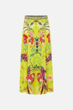 PANELLED FLARED LONG SKIRT PEACOCK PROUD -clothing shop CAMILLA 00018439 PANELLED FLARED LONG SKIRT PEACOCK PROUD GHOST 1