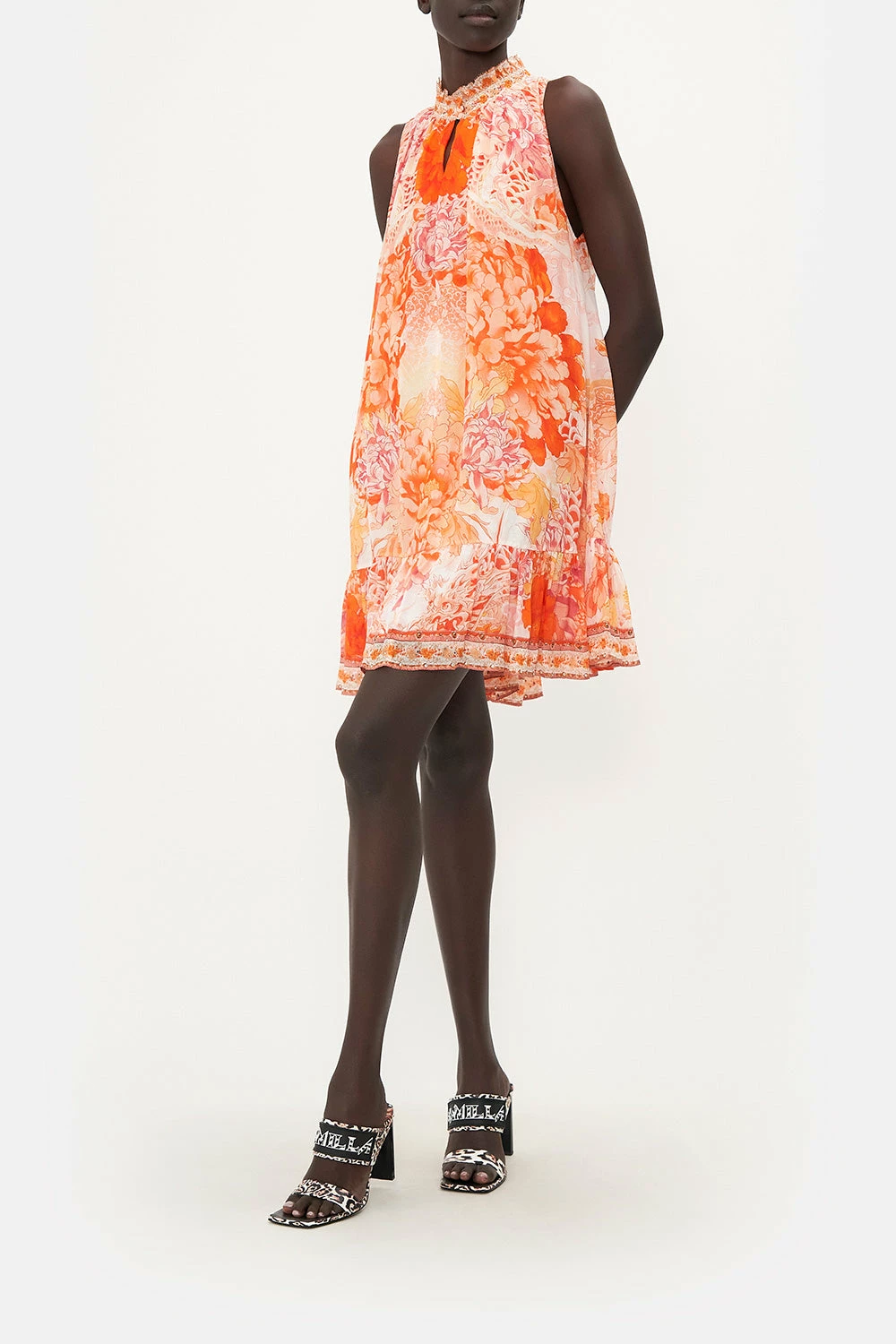 HIGH NECK RUFFLE DRESS DRAGON MOTHER 1 HIGH NECK RUFFLE DRESS DRAGON MOTHER