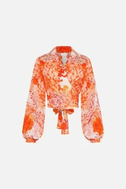 CROPPED WRAP SHIRT DRAGON MOTHER -clothing shop CAMILLA 00018583 CROPPED WRAP SHIRT DRAGON MOTHER GHOST